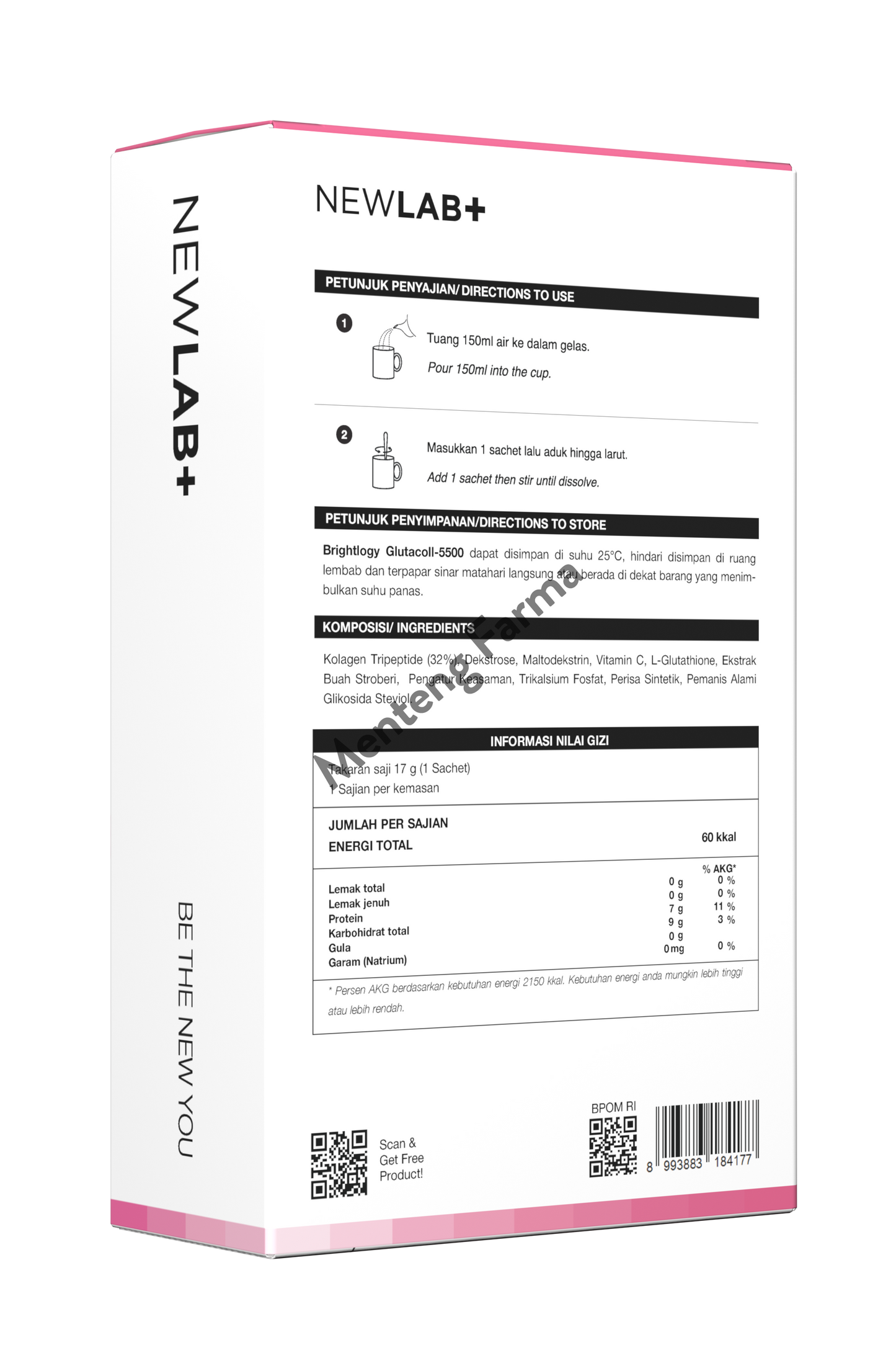 Newlab Brightlogy GlutaColl-5500 15 Sachet - Minuman Kolagen Untuk mencerahkan Kulit