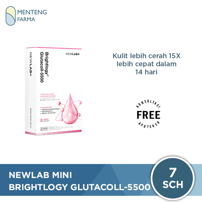 Newlab Mini Brightlogy GlutaColl-5500 7 Sachet - Minuman Kolagen Untuk mencerahkan Kulit