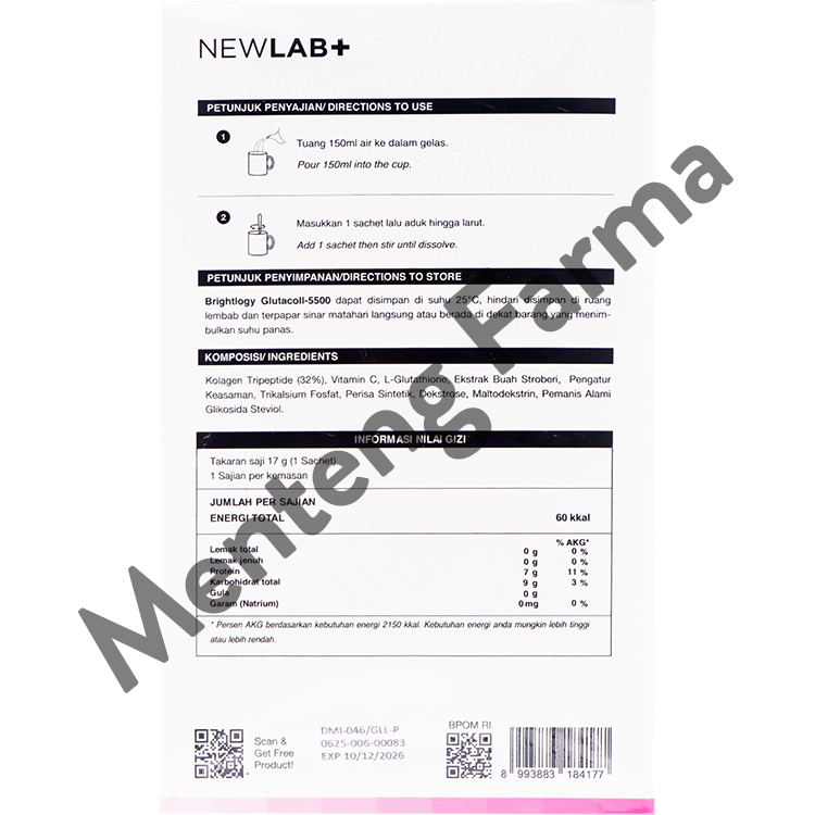 Newlab Mini Brightlogy GlutaColl-5500 7 Sachet - Minuman Kolagen Untuk mencerahkan Kulit