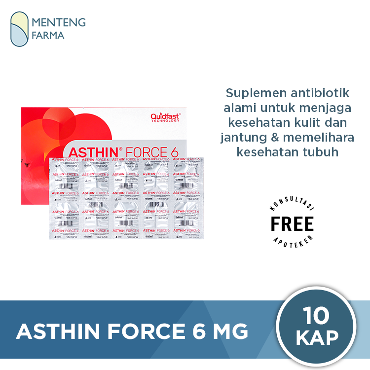 Asthin Force 6 Mg 10 Kapsul - Suplemen Antioksidan Menjaga Kesehatan Tubuh