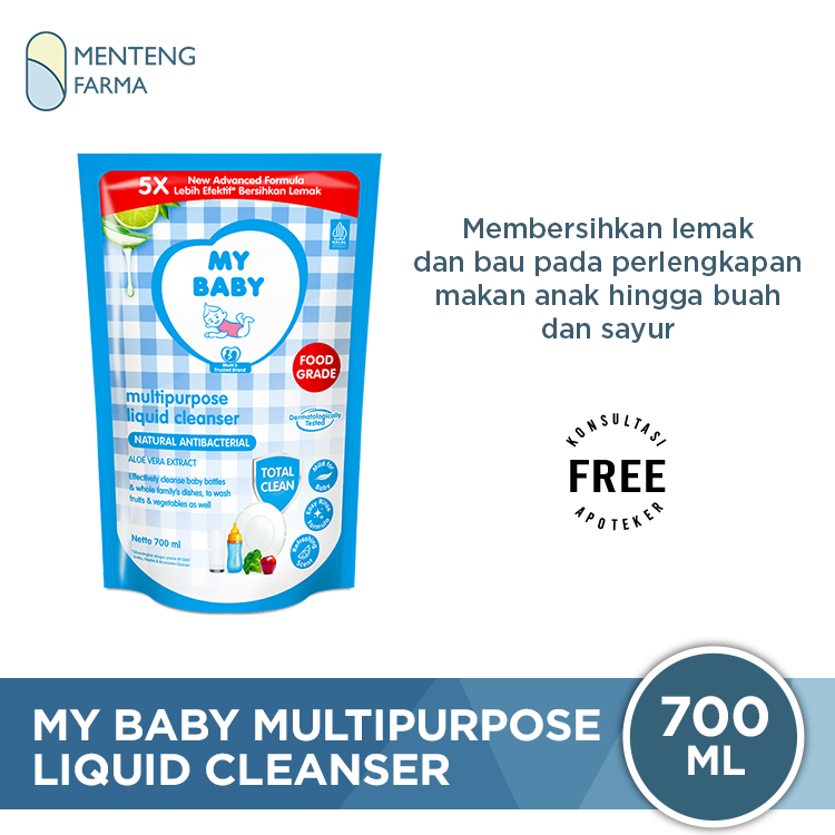 My Baby Multipurpose Liquid Cleanser Refill 700 mL - Sabun Cuci Botol Bayi