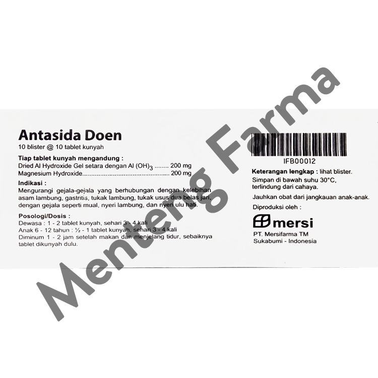 Antasida Doen 200 Mg 10 Tablet - Obat Maag Asam Lambung Nyeri Ulu Hati