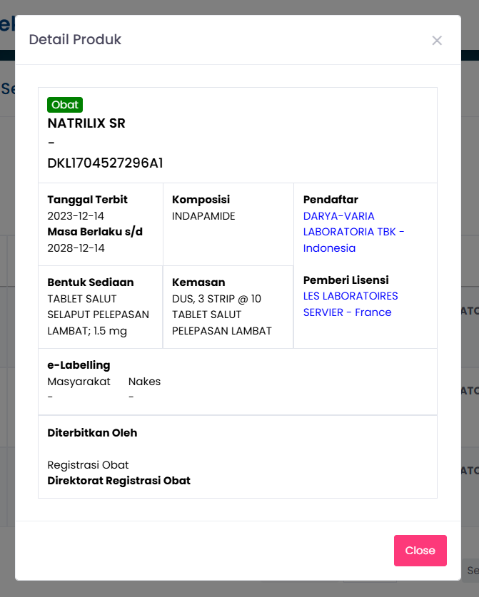 Natrilix SR 1.5 mg 10 Tablet