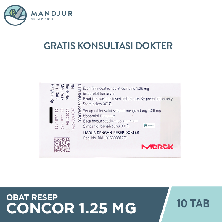 Concor 1.25 mg 10 Tablet