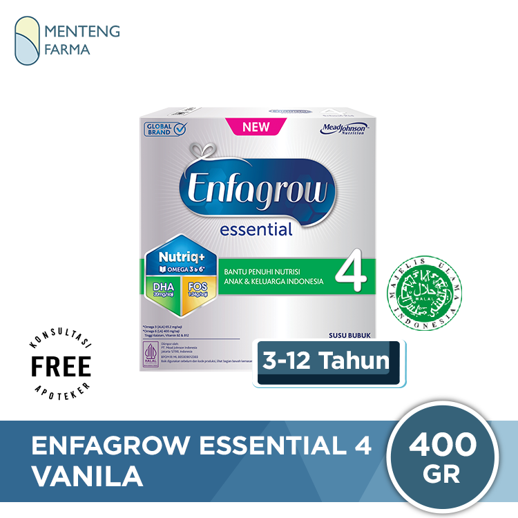 Enfagrow Essential 4 Vanila - Susu Pertumbuhan Anak Usia 3+ Tahun 400 Gram