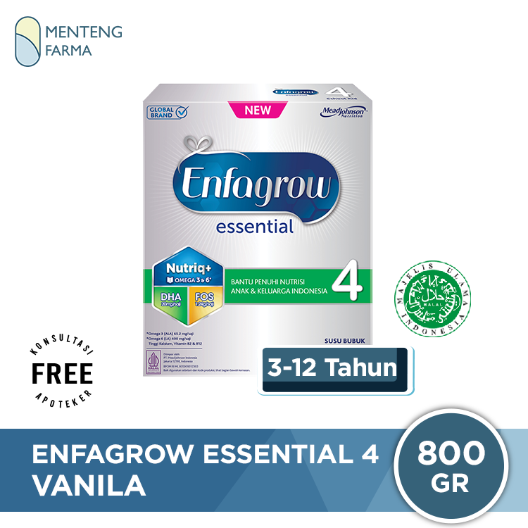 Enfagrow Essential 4 Vanila - Susu Pertumbuhan Anak Usia 3+ Tahun 800 Gram
