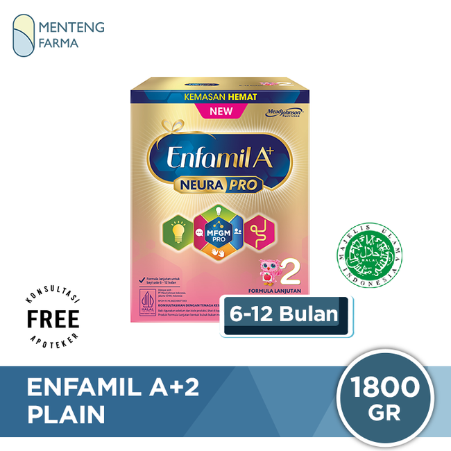 Enfamil A+ Tahap 2 Susu Formula Bayi Plain 1800 gr
