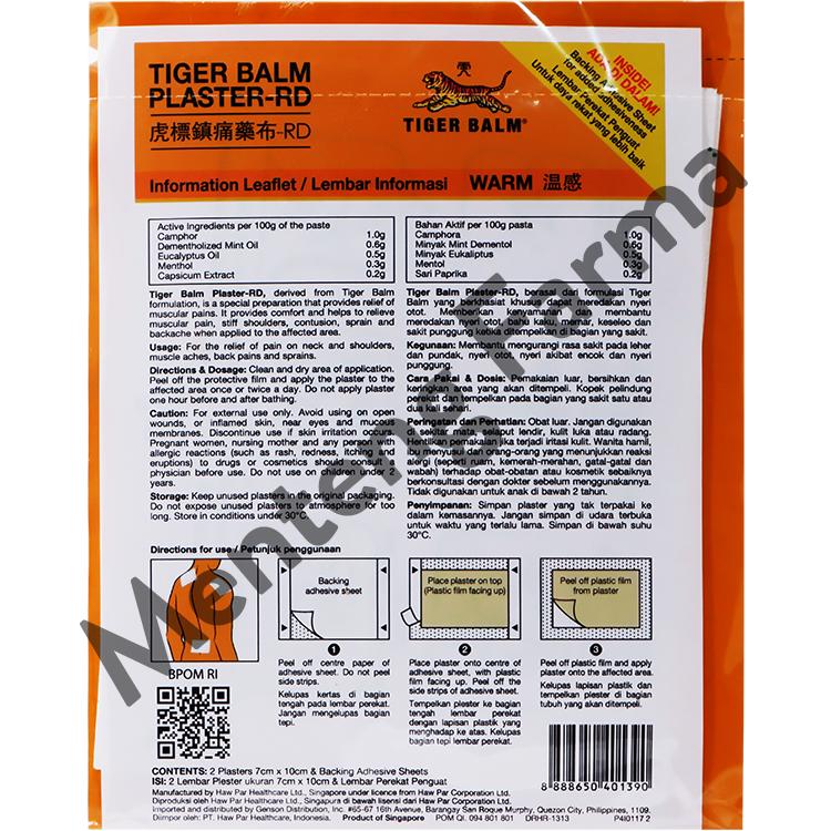 Tiger Balm Plaster (Warm) - Koyo Pereda Nyeri Otot / Punggung / Encok