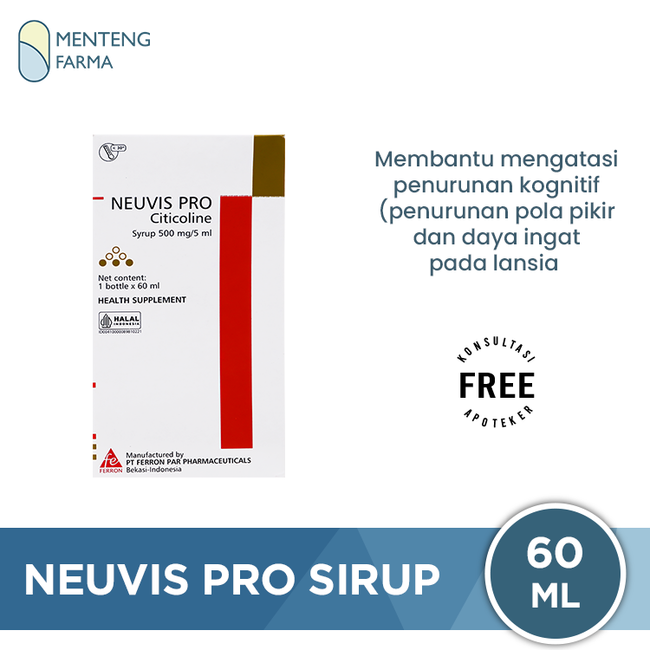 Neuvis Pro Sirup 60 mL - Suplemen Kesehatan Daya Ingat Lansia