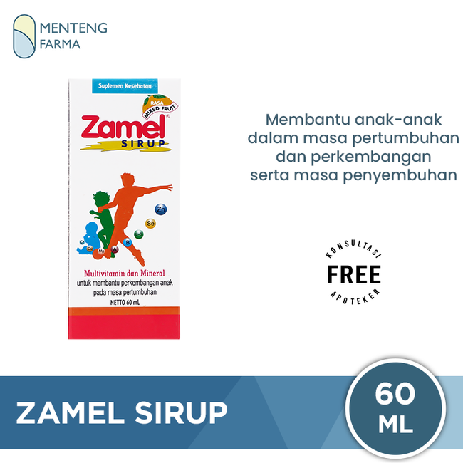 Zamel Sirup 60 mL - Multivitamin Pertumbuhan Anak