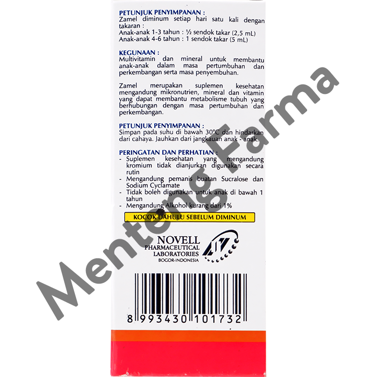 Zamel Sirup 60 mL - Multivitamin Pertumbuhan Anak
