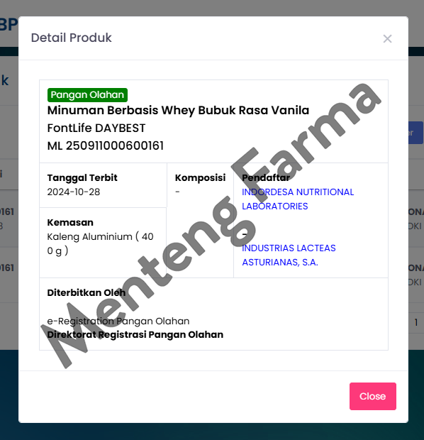 FontLife Daybest Rasa Vanila 400 Gr - Susu Khusus Penderita Diabetes