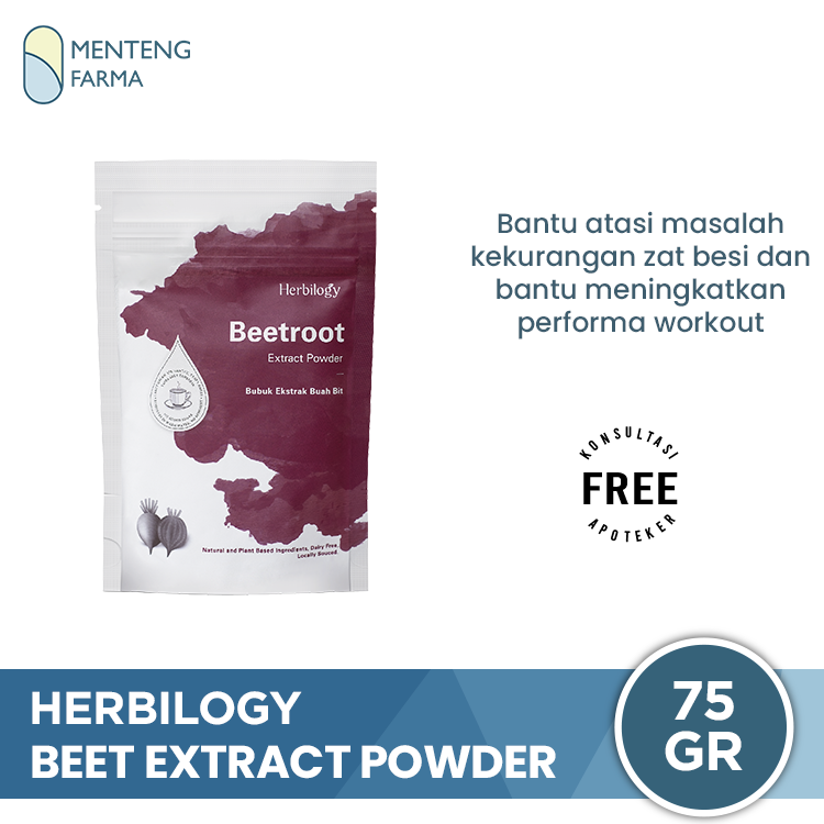 Herbilogy Beet Extract Powder 75 gr - Bubuk Ekstrak Buah Bit