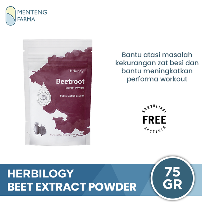 Herbilogy Beet Extract Powder 75 gr - Bubuk Ekstrak Buah Bit