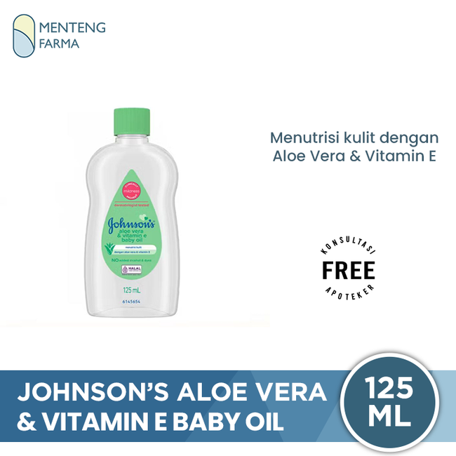 Johnson's Aloe Vera & Vitamin E  Baby Oil 125 mL - Menutrisi Kulit Bayi