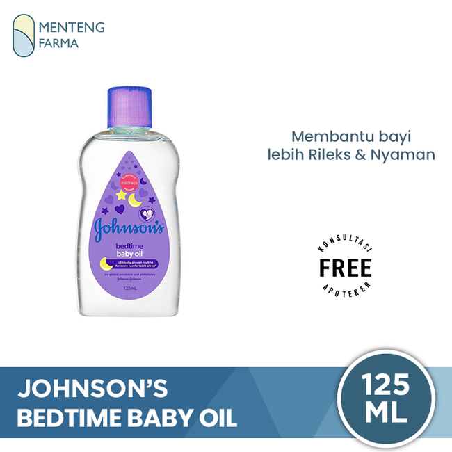 Johnson's Bedtime Baby Oil 125 mL - Membantu Bayi Lebih Rileks & Nyaman