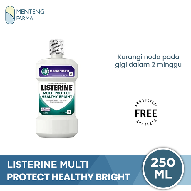 Listerine Multi Protect Healthy Bright 250 mL - Kurangi Noda Pada Gigi