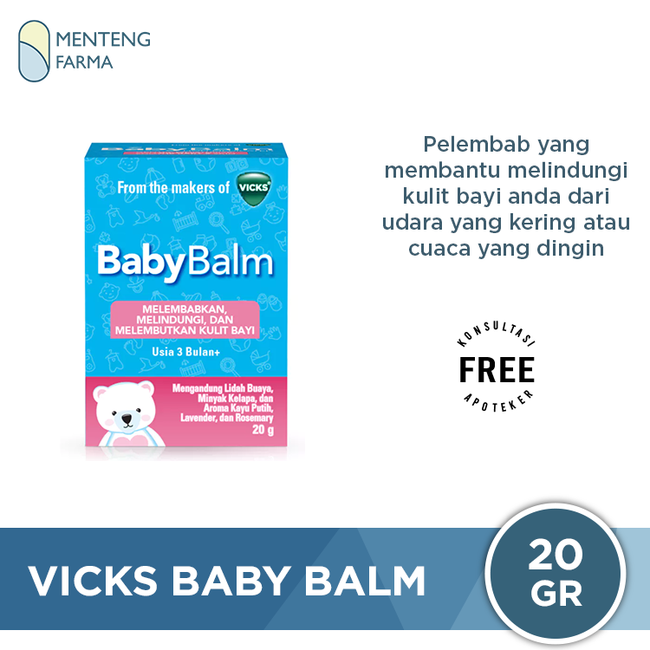 Vicks Baby Balm 20 gram - Balsem Untuk Bayi diatas 3 Bulan