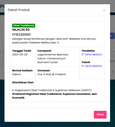 Inlacin 50 mg 6 Kapsul - Suplemen Herbal Kontrol Diabetes