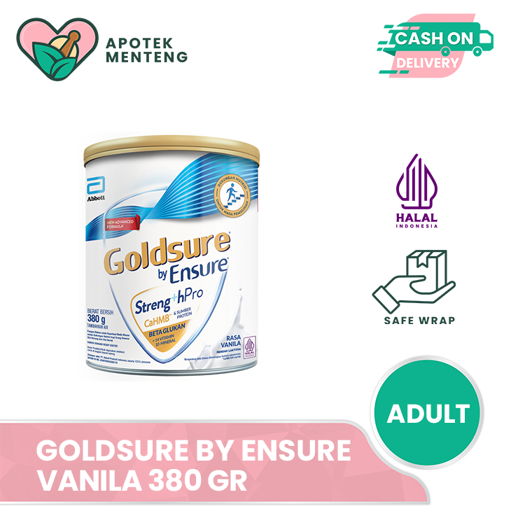 Goldsure By Ensure Vanila 380 Gram - Susu Penambah Nutrisi Dewasa Selama Masa Pemulihan