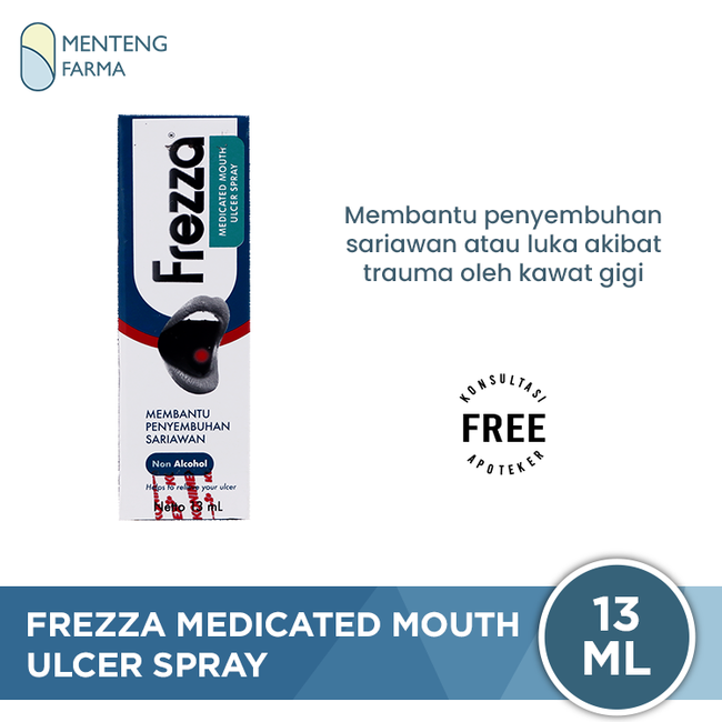 Frezza Medicated Mouth Ulcer Spray 13 mL - Spray Mulut Penghilang Sariawan