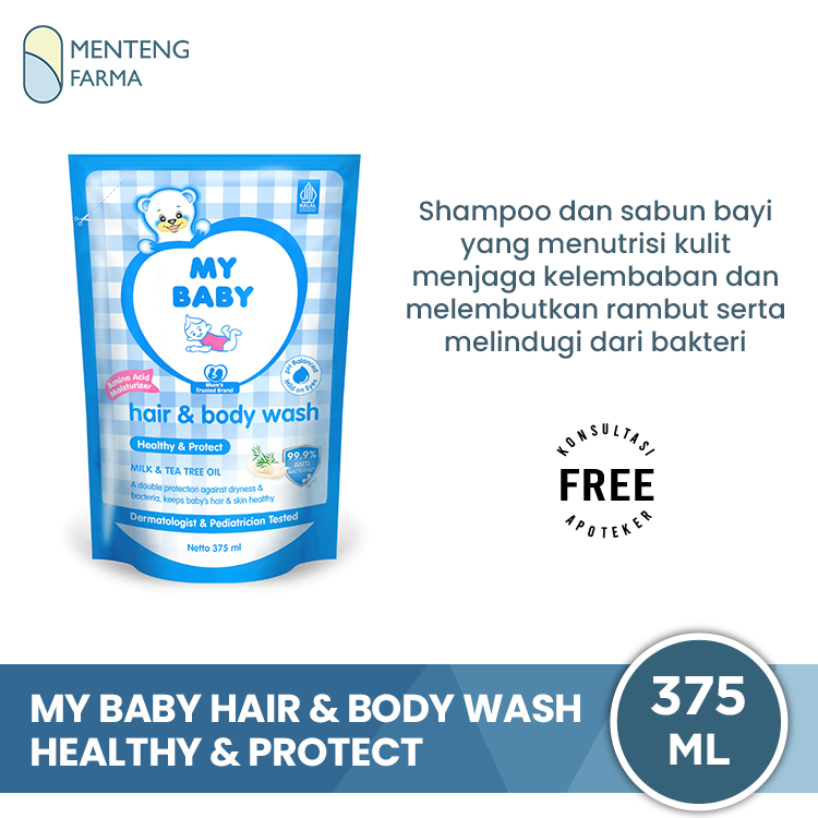 My Baby Hair & Body Wash Healthy & Protect Refill 375 mL - Shampoo dan Sabun Bayi