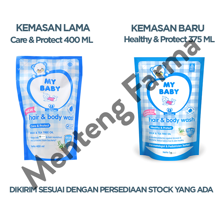 My Baby Hair & Body Wash Healthy & Protect Refill 375 mL - Shampoo dan Sabun Bayi