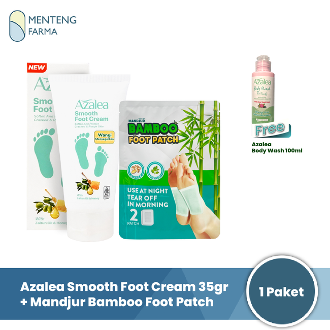 Paket Azalea Smooth Foot Cream X Bamboo Foot Patch - Perawatan Kaki