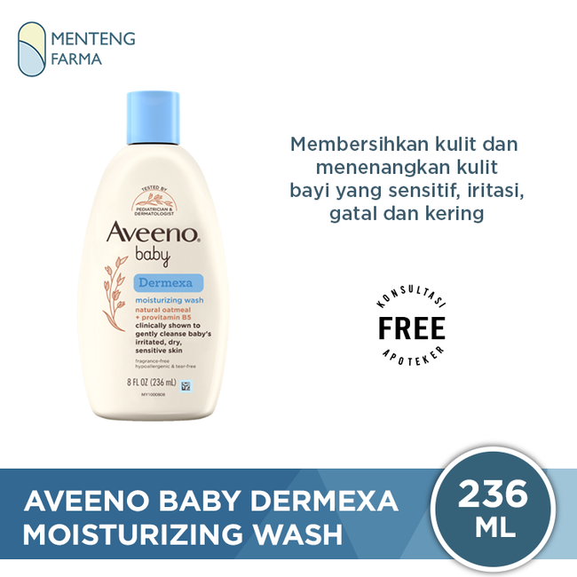 Aveeno Baby Dermexa Moisturizing Wash 236 mL - Sabun Mandi Bayi Kulit Kering Sensitif