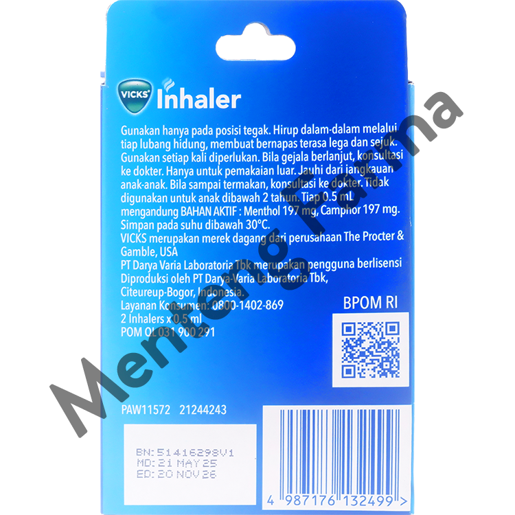 Vicks Inhaler Twin Pack - Melegakan Hidung Tersumbat