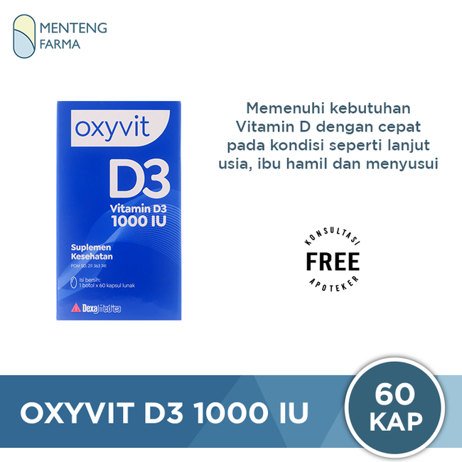 Oxyvit D3 60 Kapsul - Suplemen Vit D3 1000 IU