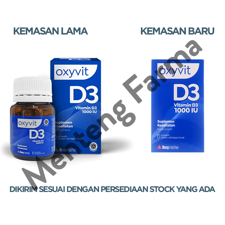 Oxyvit D3 60 Kapsul - Suplemen Vit D3 1000 IU