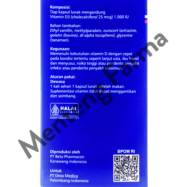 Oxyvit D3 60 Kapsul - Suplemen Vit D3 1000 IU