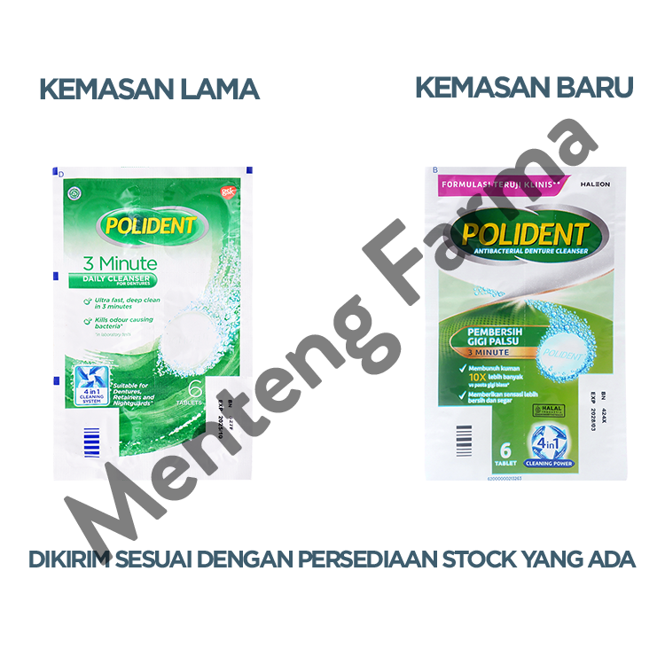 Polident Daily Cleanser 6 Tablet - Pembersih Gigi Palsu