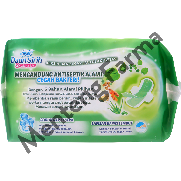 Charm Pembalut Herbal Ansept+ 23 cm 15 Pads - Pembalut Herbal 23 cm