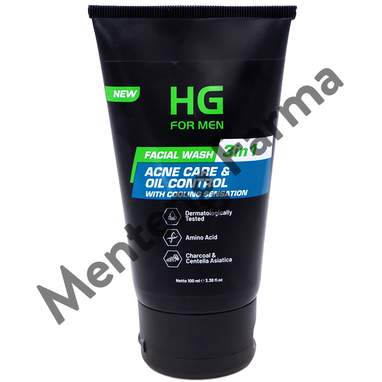 HG For Men Facial Wash Acne Care & Oil Control 100 ML - Sabun Cuci Muka Khusus Kulit Berjerawat