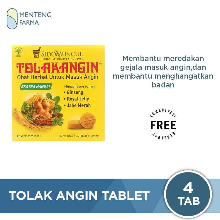 Tolak Angin Tablet Extra Hangat - Obat Gejala Masuk Angin