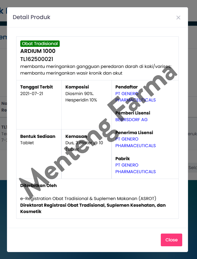 Ardium 1000 mg 10 Tablet - Obat Wasir dan Varises