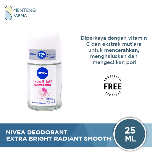 Nivea Extra Bright Radiant Smooth Deodorant Roll On 25ml