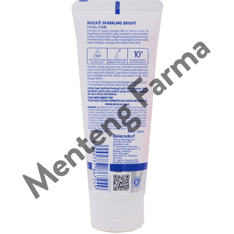 Nivea Sparkling Bright Facial Foam 100ml - Mencerahkan dan Mengenyalkan Kulit Wajah