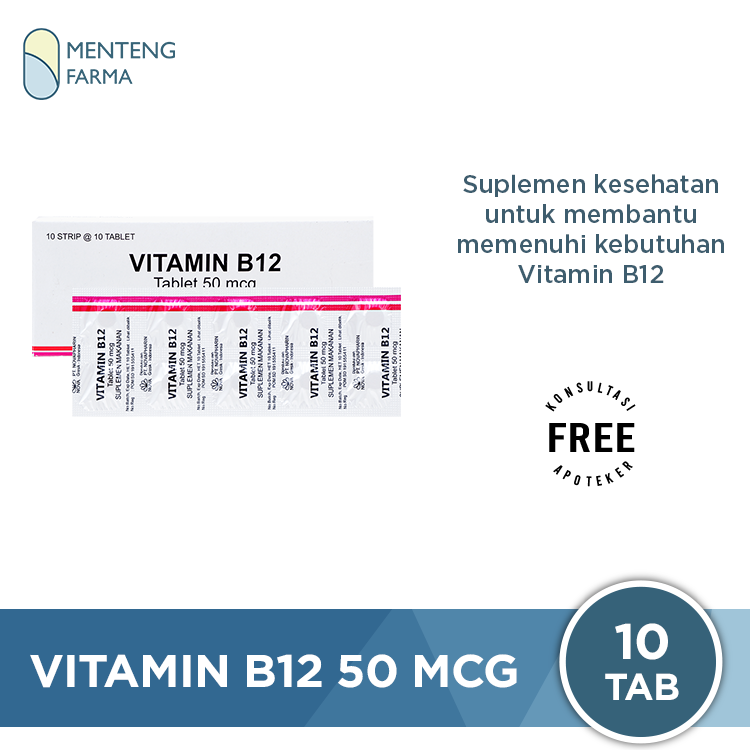 Vitamin B12 Novapharin 50 Mcg 10 Tablet - Suplementasi Vitamin B12