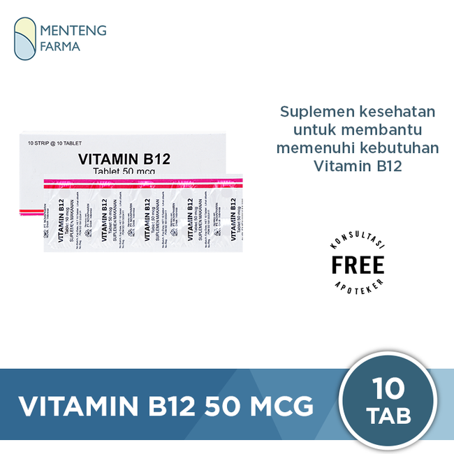 Vitamin B12 Novapharin 50 Mcg 10 Tablet - Suplementasi Vitamin B12