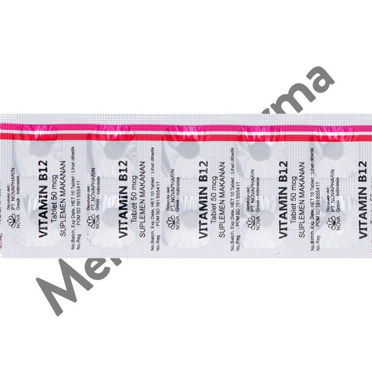 Vitamin B12 Novapharin 50 Mcg 10 Tablet - Suplementasi Vitamin B12