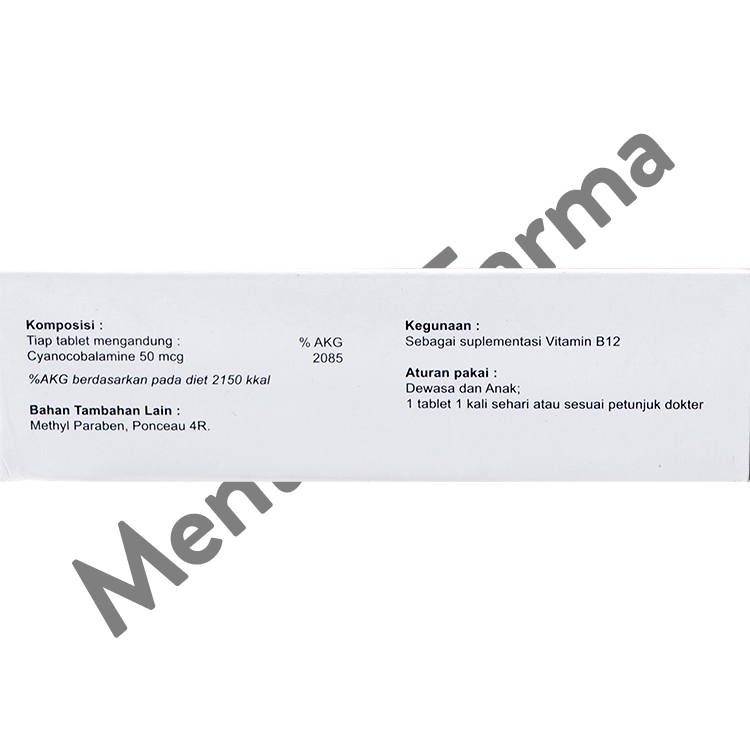 Vitamin B12 Novapharin 50 Mcg 10 Tablet - Suplementasi Vitamin B12