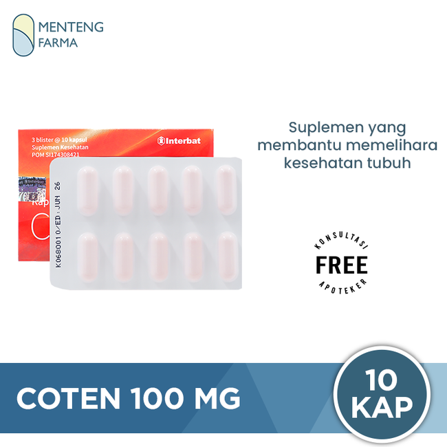 Coten 100 mg 10 Kapsul - Suplemen Kesehatan Jantung