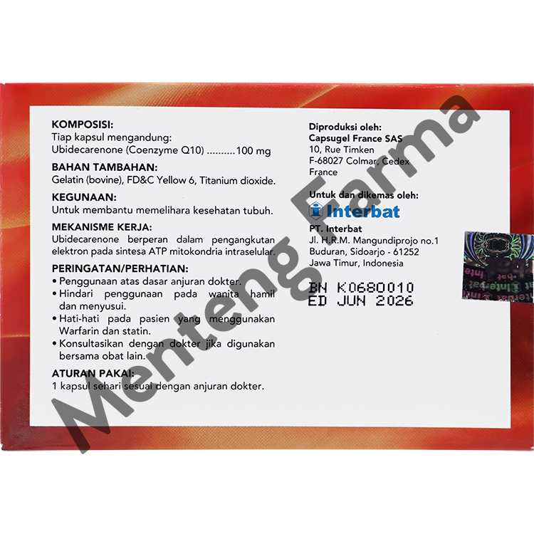 Coten 100 mg 10 Kapsul - Suplemen Kesehatan Jantung