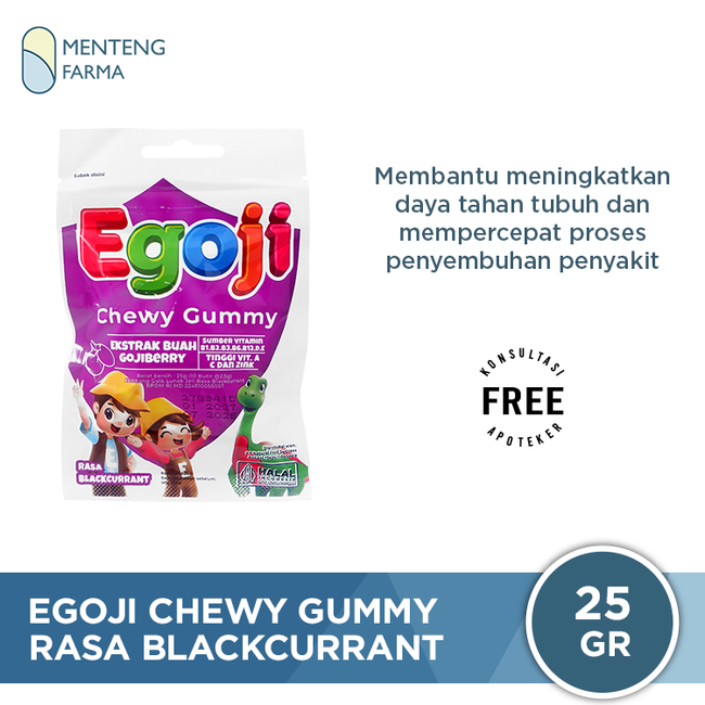 Egoji Chewy Gummy Blackcurrant Isi 10 Butir - Permen Gummy Vitamin C