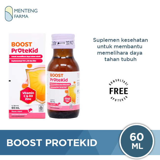 Boost Protekids 60 mL - Suplemen Kesehatan Anak Vitamin C & D3, Zinc Rasa Apel