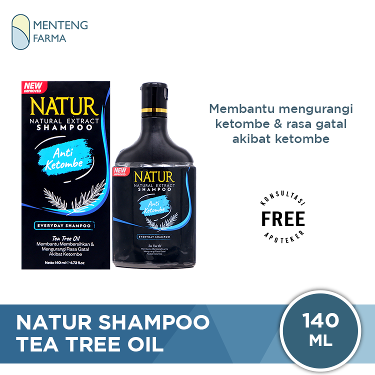 Natur Shampoo Tea Tree Oil 140 ML - Perawatan Anti Dandruff Rambut Berketombe