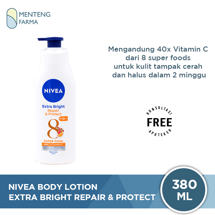 Nivea Extra Bright Repair & Protect SPF15 Body Lotion 380ml - Mencerahkan Kulit dalam 2 Minggu